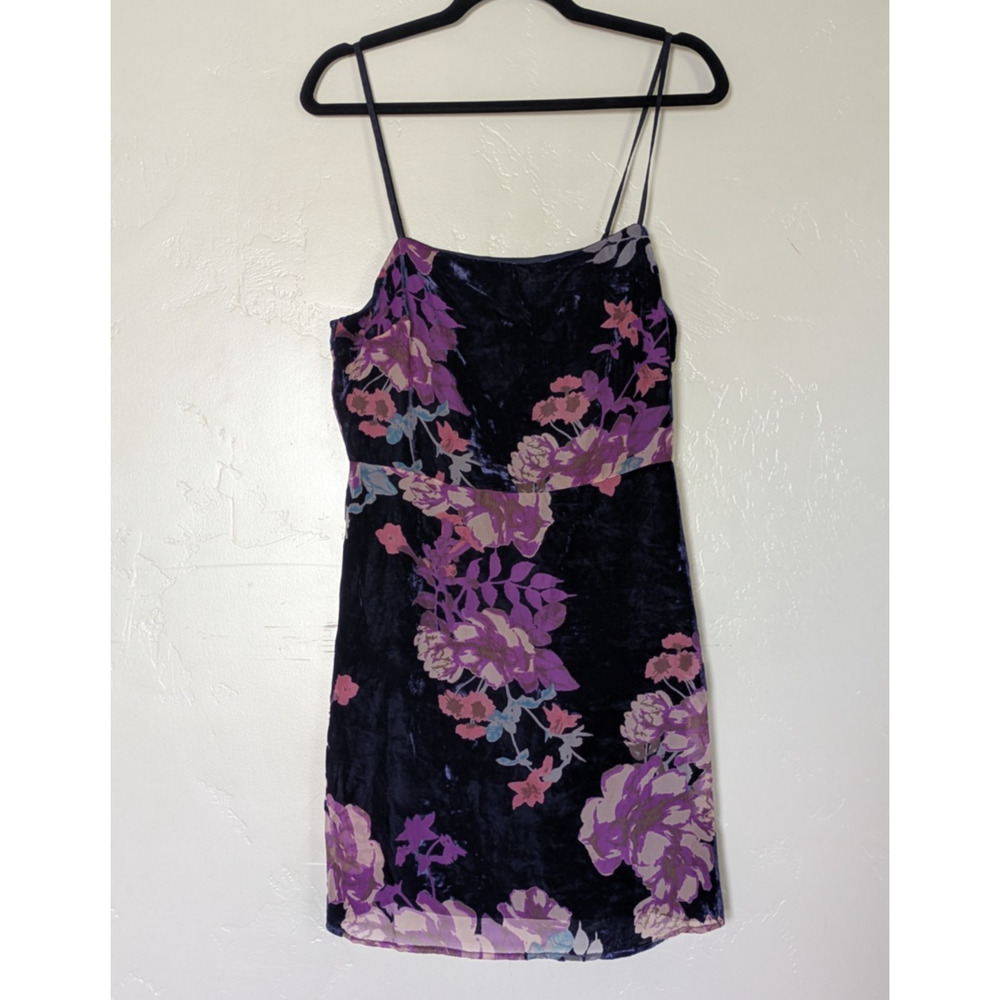 Lush Black and Purple Floral Midi Dress